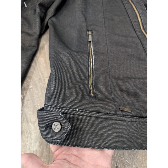 Rocawear Denim Company 2XL Black Moto-Style Jacket Asym Zip Streetwear Hip... - Picture 4 of 16